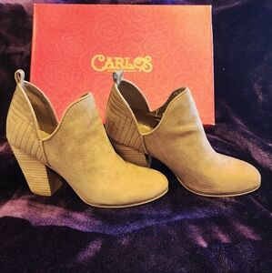 Carlos by Carlos Santana Tan Quilted Heeled Boots